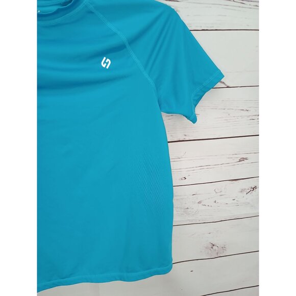 Hodo Sports Blue‎ Youth Short Sleeve Rash Guard Tee Shirt 10/12 - Picture 4 of 7